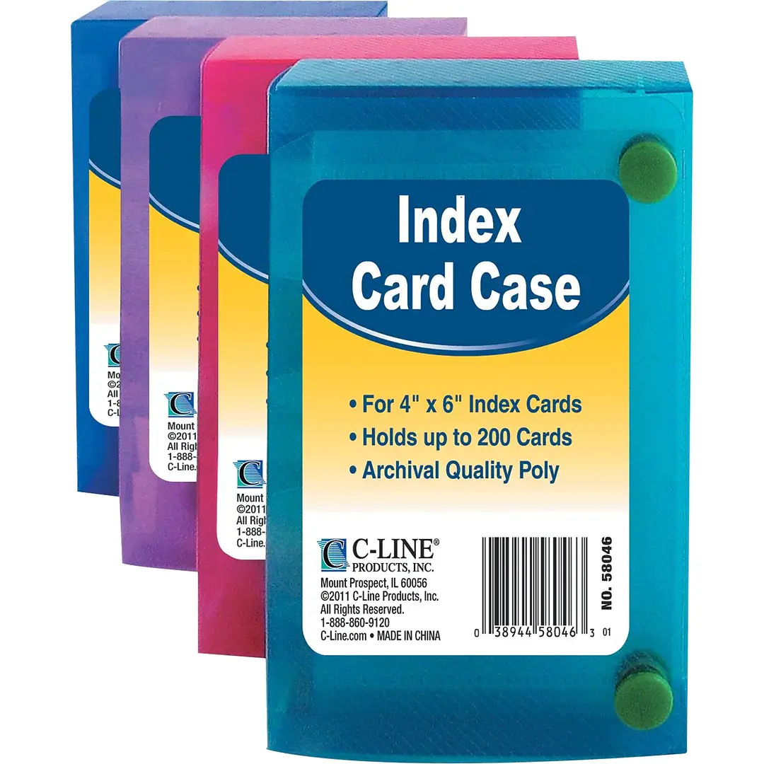 Index Card Case/Box for 4 x 6″ Index Cards – C-Line - CLEARANCE ITEM